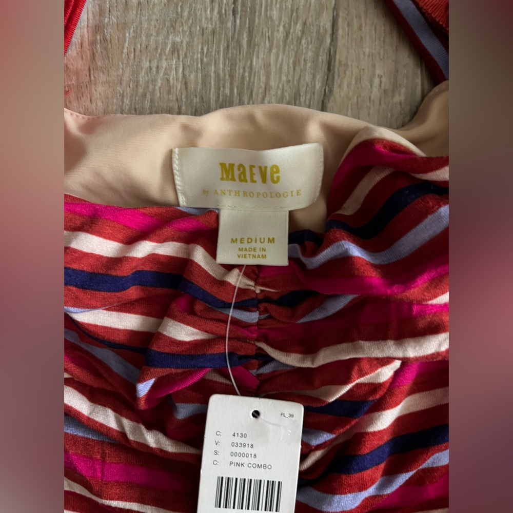 NWT Anthropologie Maeve Women’s  Gabriela Striped Maxi Ruffle Dress - Medium - Picture 7 of 10
